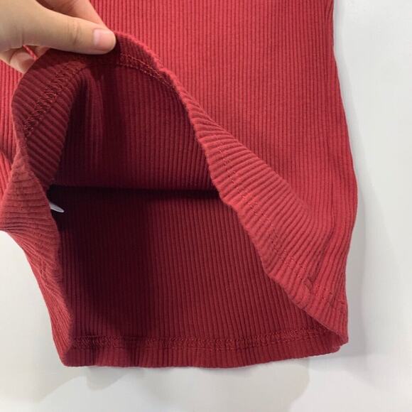 Dolan Tank Top Womens S Small Burgundy Black Big Bow Ribbed Fitted Anthropologie - Picture 9 of 12